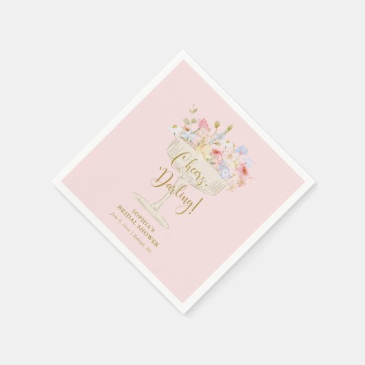 Rosa Champagner-Brautparty Serviette (Ecke)