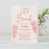 Rosa Champagner Bubbly Bubbly Brunch für jedes Eve Einladung (Stehend Vorderseite)
