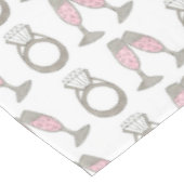 Rosa Champagner Diamantring Hochzeitstablett Tischdecke (Schrägansicht)