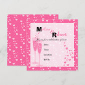 Rosa Champagner! Einladung (Vorne/Hinten)