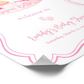 Rosa Champagner Feet Frame Girl Baby Dusche Empfan Poster (Ecke)