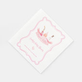 Rosa Champagner Flaschen Feet Frame Baby Dusche Serviette (Ecke)