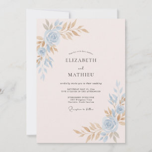 Rosa Champagner Gemalte Hochzeit Einladung