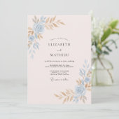 Rosa Champagner Gemalte Hochzeit Einladung (Stehend Vorderseite)