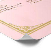 Rosa Champagner-Gold Hochzeitssitzplan Poster (Ecke)