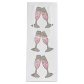 Rosa Champagner Hochzeitsfeier Brautparty Toast Geschenktüte Für Weinflaschen (Vorderseite)