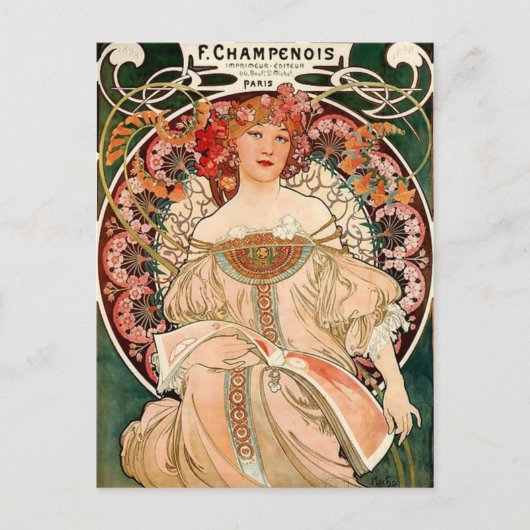 rosa Champagner - Kunst Nouveau Postkarte (Vorderseite)