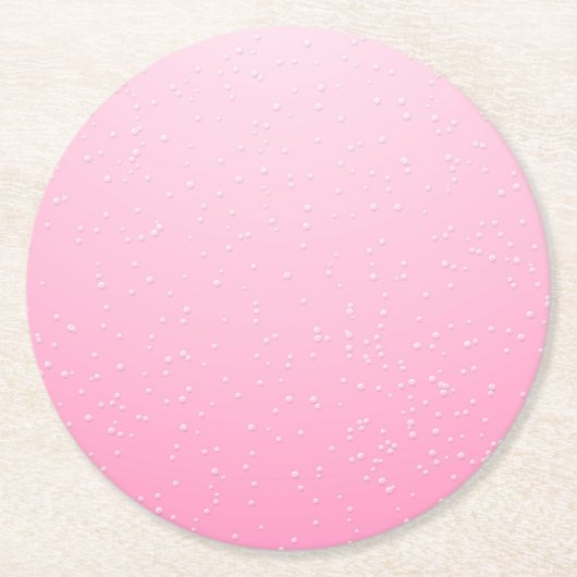 Rosa Champagner mit zarten Bläschen Kunst Runder Pappuntersetzer (Vorderseite)