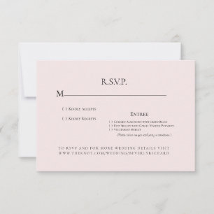 Rosa Champagner Monogram Wedding RSVP Karte