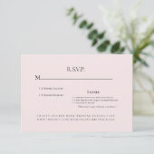 Rosa Champagner Monogram Wedding RSVP Karte (Stehend Vorderseite)