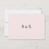 Rosa Champagner Monogram Wedding RSVP Karte (Rückseite)