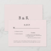 Rosa Champagner Monogram Wedding RSVP Karte (Vorne/Hinten)