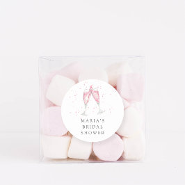 Rosa Champagner Personalisiertes Brautparty Runder Aufkleber