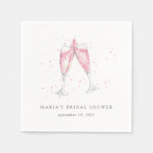 Rosa Champagner Personalisiertes Brautparty Serviette (Vorderseite)