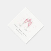 Rosa Champagner Personalisiertes Brautparty Serviette (Ecke)