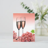 Rosa Champagner Postkarte (Stehend Vorderseite)