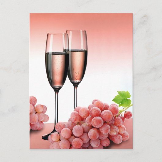 Rosa Champagner Postkarte (Vorderseite)