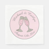 Rosa Champagner Toast Cheers Wedding Brautparty Serviette (Vorderseite)