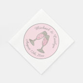 Rosa Champagner Toast Cheers Wedding Brautparty Serviette (Ecke)