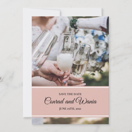 Rosa Champagner Toast Einladung (Vorderseite)