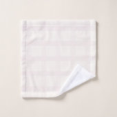Rosa Champagner und cremig weißes Gingham-Muster Badhandtuch Set (Waschlappen)