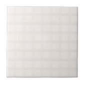 Rosa Champagner und cremig weißes Gingham-Muster Fliese (Vorderseite)