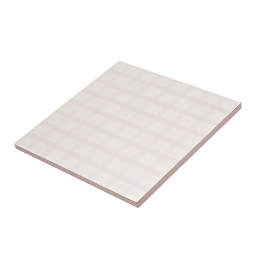 Rosa Champagner und cremig weißes Gingham-Muster Fliese (Seite)