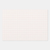 Rosa Champagner und cremig weißes Gingham-Muster Geschenkpapier Set (Vorderseite 3)