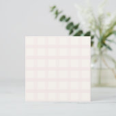 Rosa Champagner und cremig weißes Gingham-Muster Karte (Stehend Vorderseite)