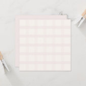 Rosa Champagner und cremig weißes Gingham-Muster Karte (Vorderseite/Rückseite Beispiel)