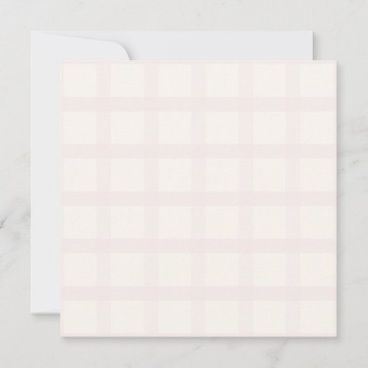 Rosa Champagner und cremig weißes Gingham-Muster Karte (Vorderseite)