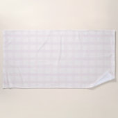 Rosa Champagner und cremig weißes Gingham-Muster Strandtuch (Vorderseite)