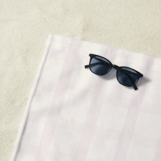 Rosa Champagner und cremig weißes Gingham-Muster Strandtuch (Beispiel)