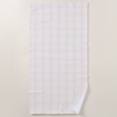 Rosa Champagner und cremig weißes Gingham-Muster Strandtuch (Vorderseite)
