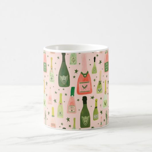 Rosa Champagner und Sternenmuster Kaffeetasse (Mittel)