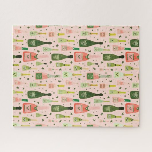 rosa Champagner- und Sternmuster Puzzle (Horizontal)