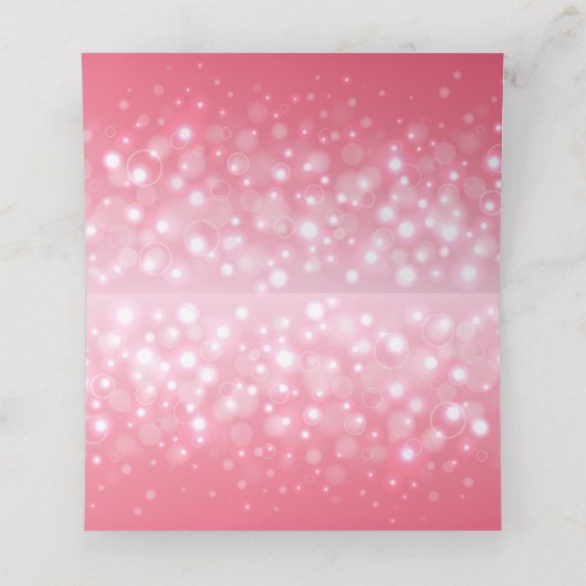 Rosa Champagnerbläschen Grafik-Platzkarten Platzkarte (Innenseite Aufgefaltet)