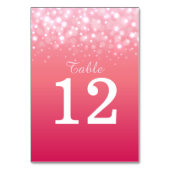 Rosa Champagnerbläschen Hochzeiten Tischnummern (Vorderseite)
