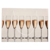 Rosa Champagnerbrille Hochzeitsfeier Große Geschenktüte (Rückseite)