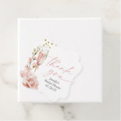 Rosa Champagnerglas Moderner Brautbrunch Geschenkanhänger (Beispiel)