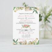 Rosa Champaigne Gold Floral Rose Hochzeit Einladung (Stehend Vorderseite)