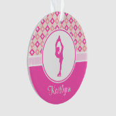 Rosa Checkered Diamant-Zahl Skaten-Verzierung Ornament (Vorderseite)