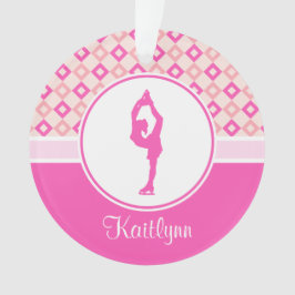 Rosa Checkered Diamant-Zahl Skaten-Verzierung Ornament