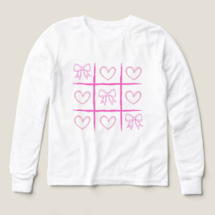 Rosa Cheer Tic-Tac-Toe Valentinstag-Shirt