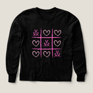 Rosa Cheer Tic-Tac-Toe Valentinstag-Shirt
