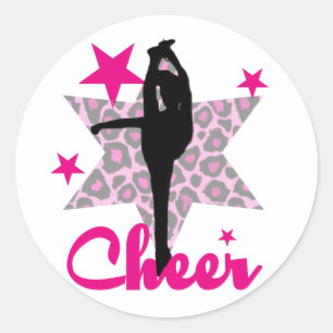 Rosa Cheerleader Runder Aufkleber