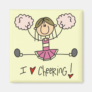 Rosa Cheerleader T-Shirts und Geschenke Magnet