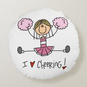 Rosa Cheerleaderin Rundes Kissen