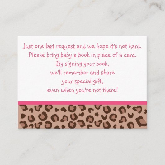 Rosa Cheetah Book Request Cards Begleitkarte (Vorderseite)