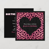 Rosa Cheetah-Druck-Party Einladung (Vorne/Hinten)